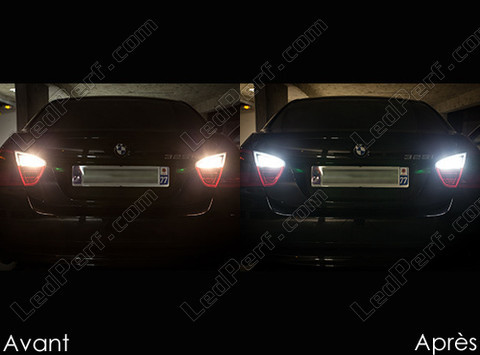 reversing lights LED for BMW Serie 3 (E90 E91) before and after