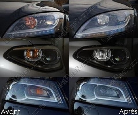 Front indicators LED for Citroen C3 III before and after