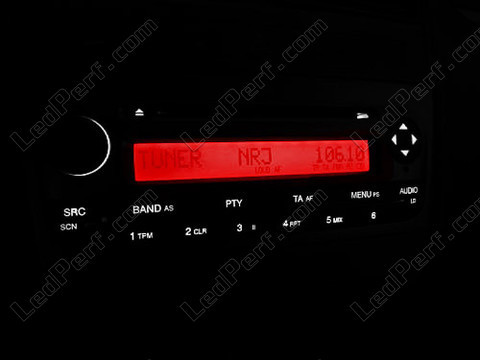 white and red fiat Grande Punto Evo LED Car radio lighting