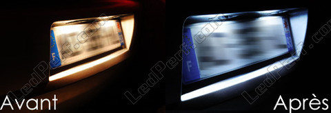 licence plate LED for Fiat Qubo before and after