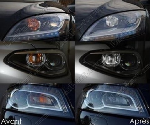 Front indicators LED for Honda Civic 5G before and after