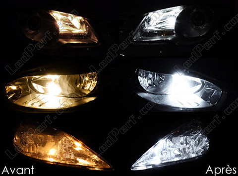 xenon white sidelight bulbs LED for Mitsubishi L200 IV before and after