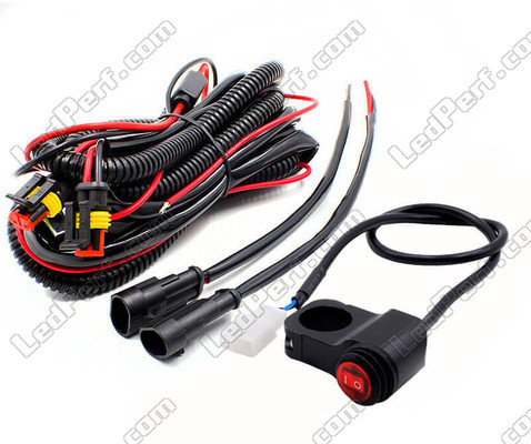 Complete electrical harness with waterproof connectors, 15A fuse, relay and handlebar switch for a plug and play installation on Kawasaki Ninja ZX-10R (2004 - 2005)<br />