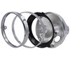Round and chrome headlight for 7 inch full LED optics of BMW Motorrad R 1200 C, parts assembly