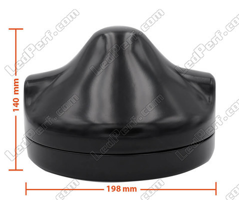 Black round headlight for 7 inch full LED optics of Buell X1 Lightning Dimensions