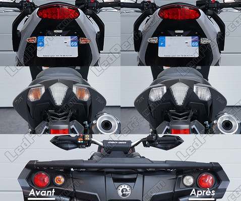 Rear indicators LED for Harley-Davidson Hugger 883 before and after