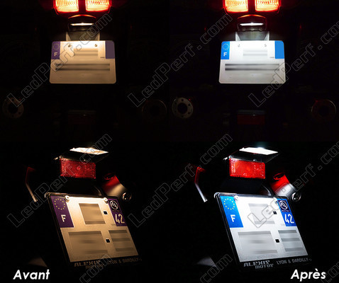 licence plate LED for Kawasaki Ninja 250 R Tuning - before and after