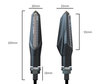 All Dimensions of Sequential LED indicators for Kawasaki VN 2000 Classic
