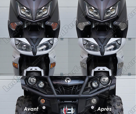 Front indicators LED for Kymco MXU 465 before and after