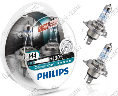 Philips X-treme Vision +130% Xenon effect H4 bulbs