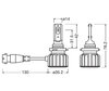 Dimensions of H10 LED Bulbs Osram LEDriving Bright - 9005DWBRT-2HFB