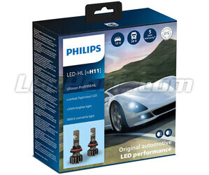 H11 LED Bulbs Kit PHILIPS Ultinon Pro9100 +350% 5800K - LUM11362U91X2