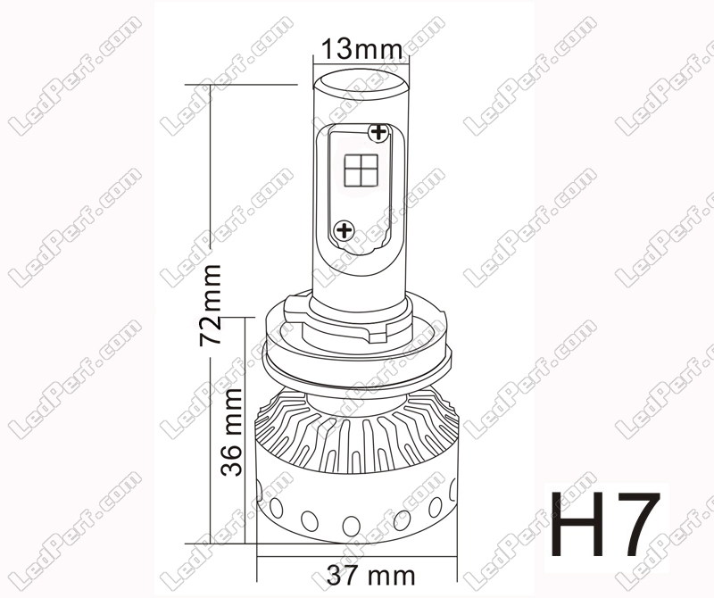 H7 LED Bulb - Mini Size, Powerful and Ventilate - 5 Year Warranty !