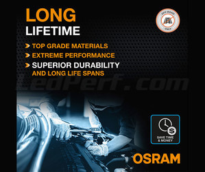 Life span of the LED bulbs H7 Osram LEDriving® XTR 6000K - 64210DWXTR