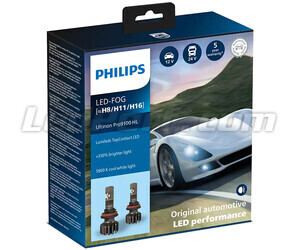 H8 LED Bulbs Kit PHILIPS Ultinon Pro9100 +350% 5800K - 1LUM11366U91X2