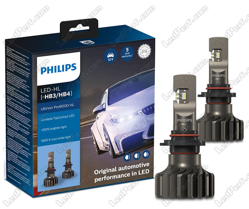 LED Bulbs Kit HB4 (9006) PHILIPS Ultinon Pro9000 5800K +250%