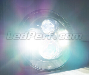 Chrome Full LED Motorcycle Optics for Round Headlight 7 Inch - Type 3 Pure White lighting
