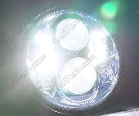 Black Full LED Motorcycle Optics for Round Headlight 5.75 Inch - Type 3 Pure White lighting
