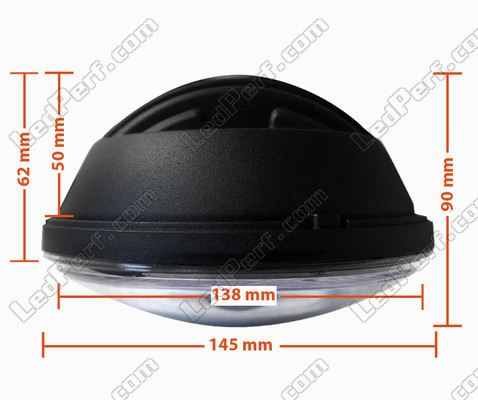 Black Full LED Motorcycle Optics for Round Headlight 5.75 Inch - Type 3 Dimensions