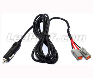Cigarette plug power wire harness for LED bar and additional LED headlamp - 2 DT connectors