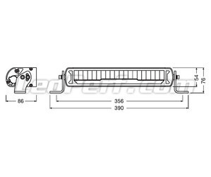 Schematic of the Dimensions for the Osram LEDriving® LIGHTBAR MX250-CB LED bar