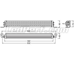 Schematic of the Dimensions for the Osram LEDriving® LIGHTBAR VX500-CB LED bar