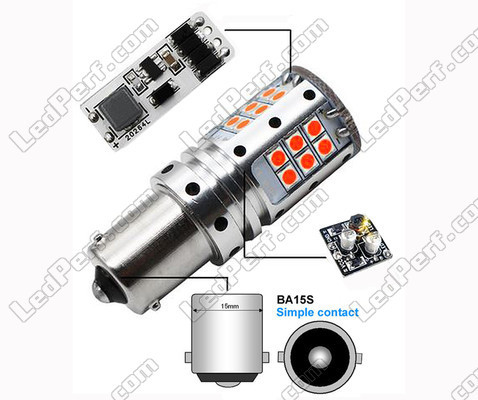 P21W LED bulb Orange OBC error free R5W LEDs P21W P21 5W PY21W BAU15S BA15S Base
