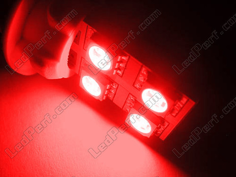 Rotation T10 W5W Red LEDs with side lighting