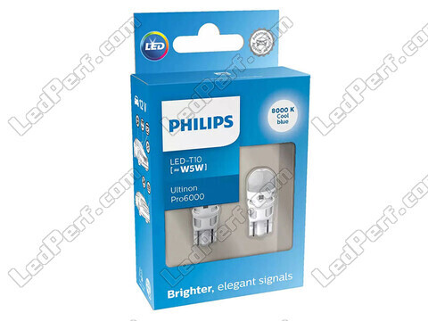 2x W5W Philips Ultinon PRO6000 LED bulbs - 12V - White 8000K - 11961XU60X2