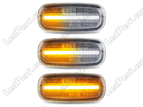 Lighting of the transparent sequential LED turn signals for Audi A2