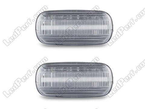 Front view of the sequential LED turn signals for Audi A4 B6 - Transparent Color
