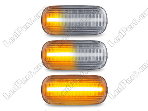 Lighting of the transparent sequential LED turn signals for Audi A6 C5