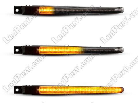 Lighting of the black dynamic LED side indicators for BMW Serie 5 (F10 F11)