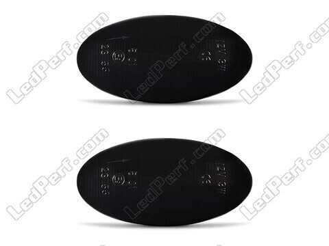 Front view of the dynamic LED side indicators for Citroen C1 II - Smoked Black Color