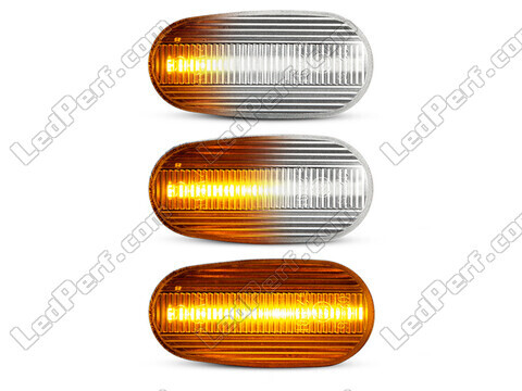 Lighting of the transparent sequential LED turn signals for Fiat Bravo 2