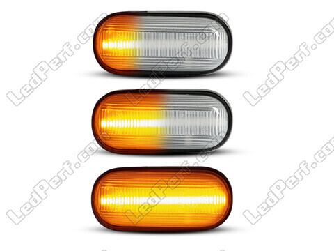 Lighting of the transparent sequential LED turn signals for Honda S2000