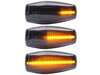 Lighting of the black dynamic LED side indicators for Hyundai Tucson