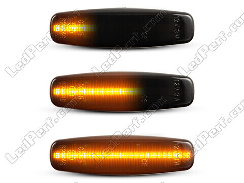 Lighting of the black dynamic LED side indicators for Infiniti FX 37