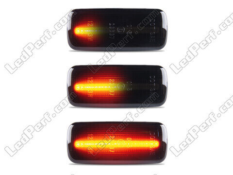 Lighting of the black dynamic LED side indicators for Jeep Commander (XK)