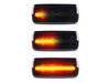 Lighting of the black dynamic LED side indicators for Jeep Compass