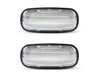 Front view of the sequential LED turn signals for Land Rover Discovery II - Transparent Color