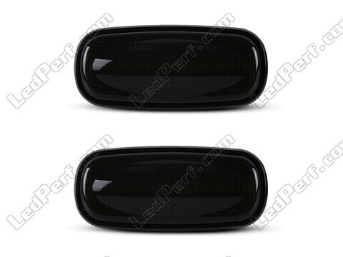 Front view of the dynamic LED side indicators for Land Rover Discovery II - Smoked Black Color