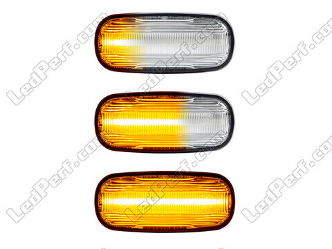 Lighting of the transparent sequential LED turn signals for Land Rover Discovery II