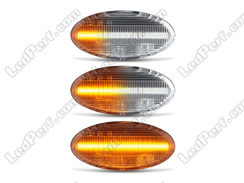 Lighting of the transparent sequential LED turn signals for Mazda 2 phase 2