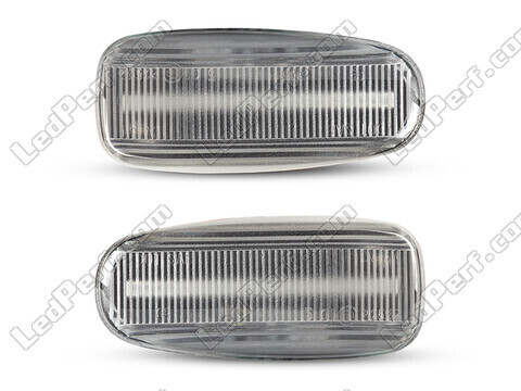 Front view of the sequential LED turn signals for Mercedes Classe C (W202) - Transparent Color