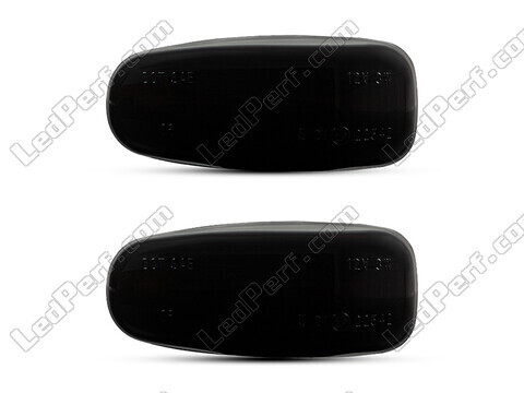 Front view of the dynamic LED side indicators for Mercedes E-Class (W210) 1995 - 1999 - Smoked Black Color