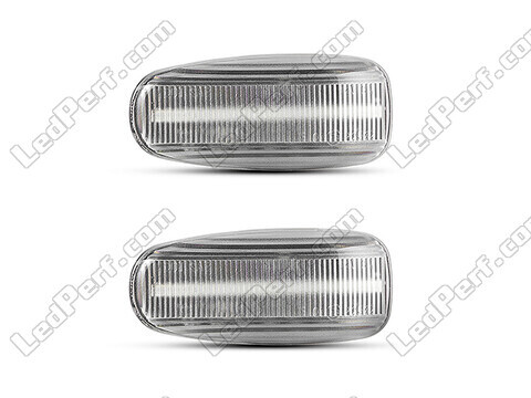 Front view of the sequential LED turn signals for Mercedes E-Class (W210) 1999 - 2002 - Transparent Color