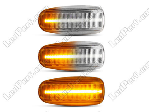 Lighting of the transparent sequential LED turn signals for Mercedes E-Class (W210) 1999 - 2002