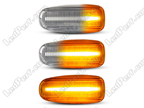 Lighting of the transparent sequential LED turn signals for Mercedes E-Class (W210) 1995 - 1999