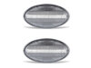 Front view of the sequential LED turn signals for Mini Convertible II (R52) - Transparent Color